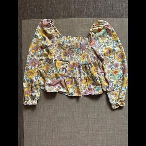 Sunshine yellow floral top Small